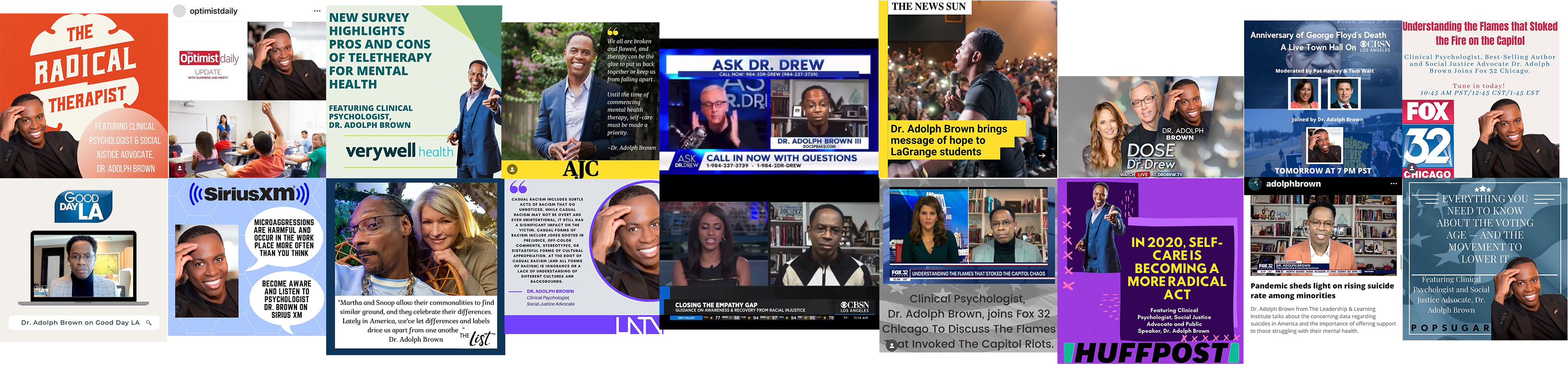 Dr. Adolph Brown in the media